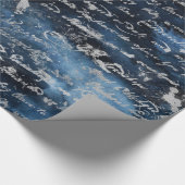 Oud Silver Script Navy Blue Cadeaupapier (Hoek)