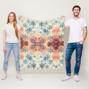 Oud Sneeuwvlokken Patroon - Fleece Deken