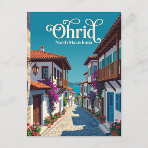 Oud Stad Ohrid Steeg Noord-Macedonië Briefkaart