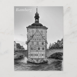 Oud stadhuis en Obere Bridge in Bamberg Briefkaart