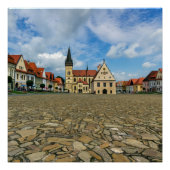Oud stadsplein in Bardejov, Slowakije Perfect Poster (Voorkant)