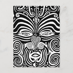 Oud stammen het tattooontwerp van Moko van Maori Briefkaart