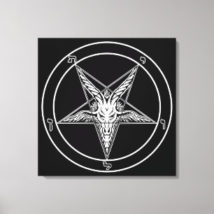 Oud stijl Baphomet Sigil Wall Art Canvas Afdruk