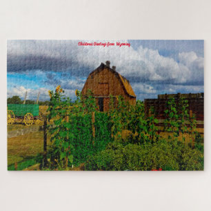 Oud Stijl Country Barn Wyoming. Legpuzzel