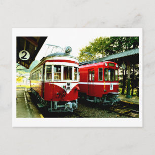 Oud treinstation van Mino, Japan Ansichtkaart Briefkaart