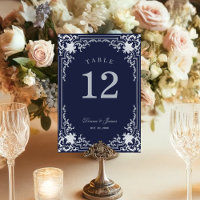 Oud trouwerij marineblauw Victoriaans elegant sier