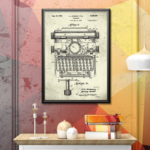 Oud   Typemachinepatent Poster