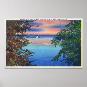 Oud Uitzicht Fort Ontario Sunset van het Ontario-m Poster
