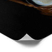 oud uurglas boven het zwarte doek poster (Hoek)