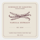 Oud Vanille-extract Etiket Sticker (Voorkant)
