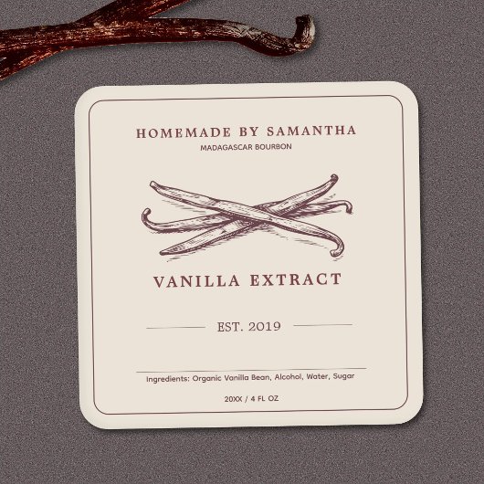 Oud Vanille-extract Etiket Sticker