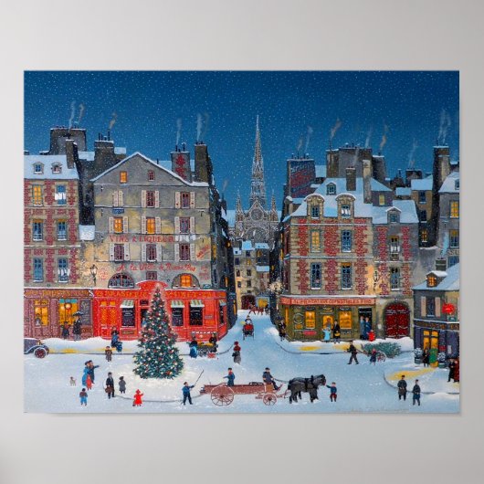 Oud Victoriaans Kerstdorp Poster (Voorkant)