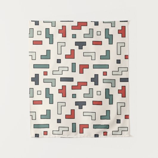 Oud vierkant vierkant naadloos patroon, achtergron wandkleed (Voorkant)