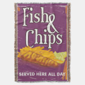 Oud vis en friet poster deken (Voorkant Verticaal)