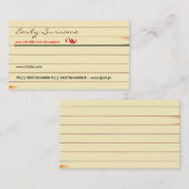 oud visitekaartje van bruin papier (Voorkant / Achterkant)