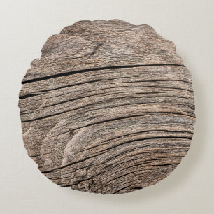Oud Weathert Rotten Cracked Knoted Coarse Wood G Rond Kussen