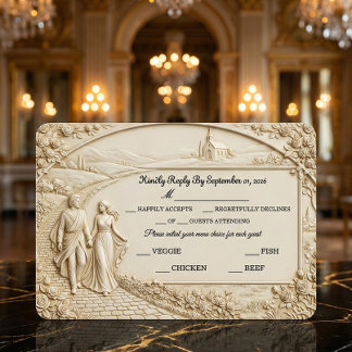 Oud-Wereld Romantische Architecturale Boog RSVP Kaartje