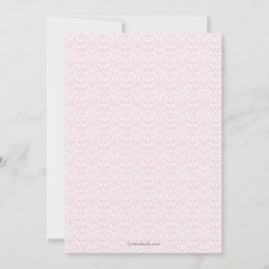 Oud Wereld Roze Doop Uitnodiging (Achterkant)