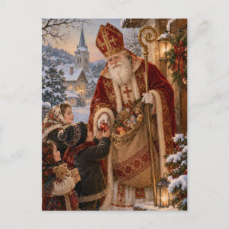 Oud-Wereld Sinterklaas Kerstmis Europese Briefkaart