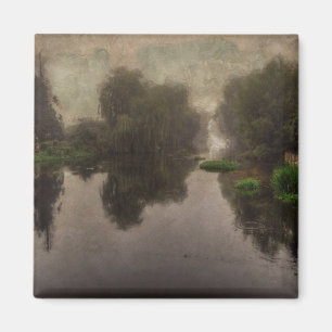 Oud wereldlandschap, fijne kunst schilderen magneet