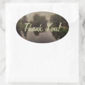 Oud wereldlandschap, fijne kunst schilderen ovale sticker (Tas)