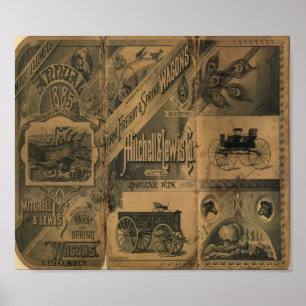 Oud West 1885 Collage  Art Print Poster