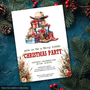 Oud-West Cowboy Kerst Uitnodigingskaart Kaart