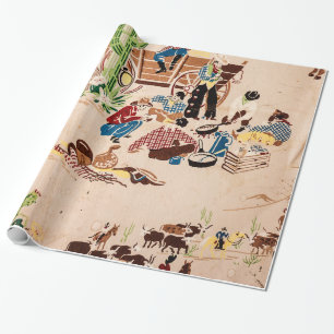 Oud West Cowboy Thleed Design Wrapping Paper Cadeaupapier