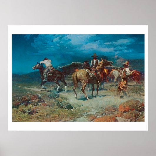 Oud West Cowboys Rustlers Art Print Poster (Voorkant)