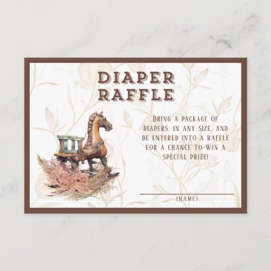 Oud West Rocking Horse Diaper Raffle Informatiekaartje (Voorkant)