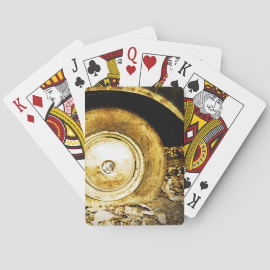 oud wiel van klassieke auto pokerkaarten (Achterkant)