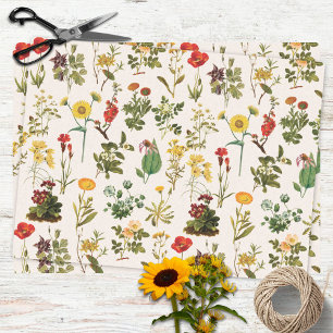 Oud Wildbloemenpatroon Tissuepapier