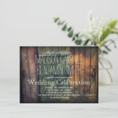 Oud Wooden Deuren Rustic Country Weddenschap Kaart (Staand voorkant)