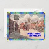 OUD YORKSHIRE - MARKTPLAATS - BEVERLEY BRIEFKAART (Voorkant / Achterkant)