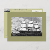Oud zeilschip briefkaart (Voorkant / Achterkant)