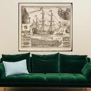 Oud zeilschip Print Poster