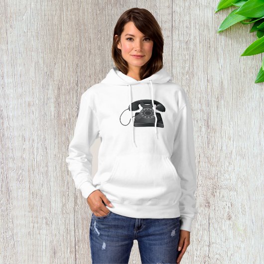 Oud Zwart Telefoon Vrouwen Hoodie