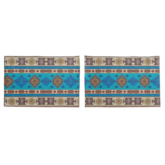 Oudblauw Turks Kilim Tapijt Vloerkleed Kussensloop (Achterkant-Set)