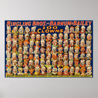 Oude 100 Clowns Poster
