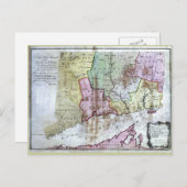 Oude 1766 Connecticut-kaart Briefkaart (Voorkant / Achterkant)
