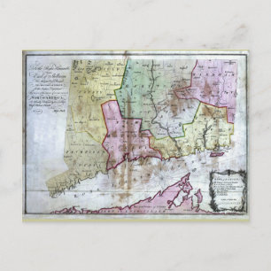 Oude 1766 Connecticut-kaart Briefkaart