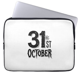 Oude 31e oktober Halloween-typografie ontwerp_1 Laptop Sleeve