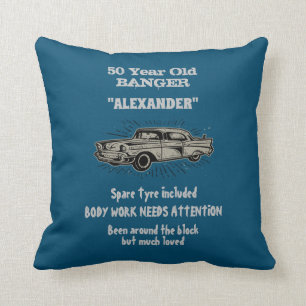 Oude 50ste verjaardag Joke Vintage Car Funny Kussen