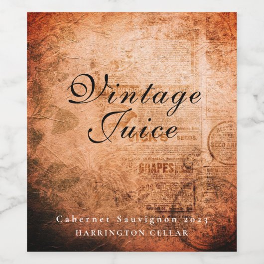  oude aangepaste wijnlabels koppelen wijn etiket (Enkel label)