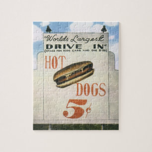 Oude aanplakbord, Grootste Drive-In Hotdogs ter We Legpuzzel