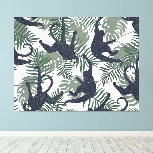 Oude Aap Patroon Canvas Afdruk (Insitu (Houten vloer))