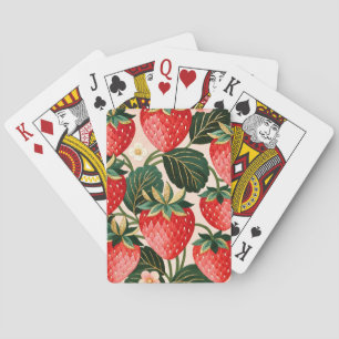 Oude Aardbei Botanische Zomer Folk Pokerkaarten