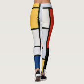 Oude Abstracte Compositie van Piet Mondrian Leggings (Achterkant)
