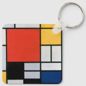 Oude Abstracte Compositie van Piet Mondrian Sleutelhanger (Achterkant)