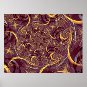 Oude Abstracte Gold Art Poster